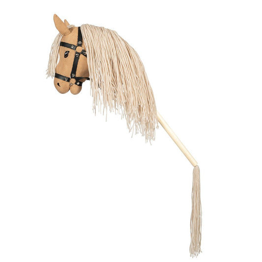Hobbypferd mit offenem Mund, blond