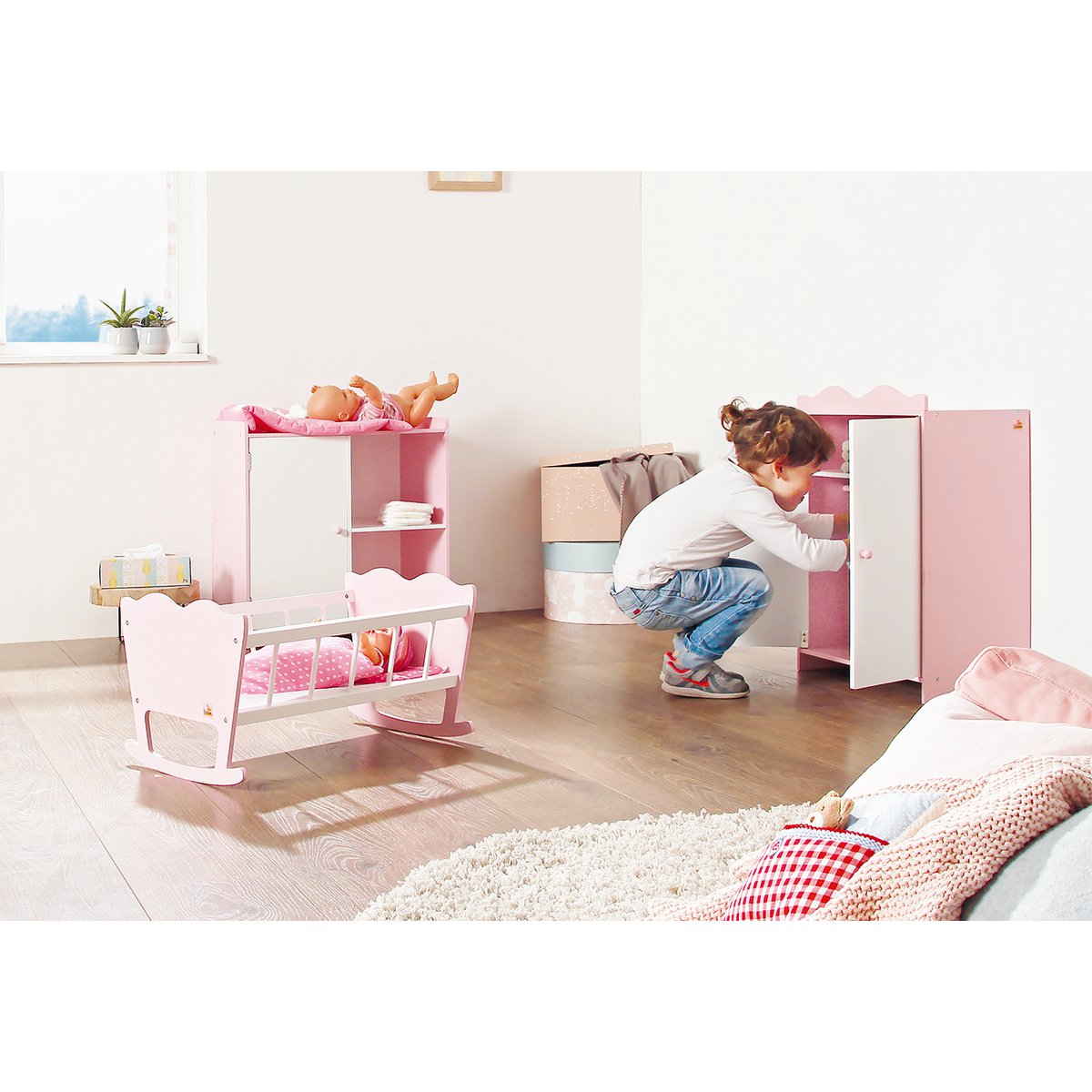 Puppengarderobe „Jasmine“, 4 Teile