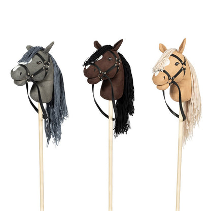 Hobbypferd mit offenem Mund, blond